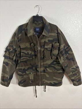 GAP Men's Camouflage Field Jacket in Olive/Brown,Size XL.
